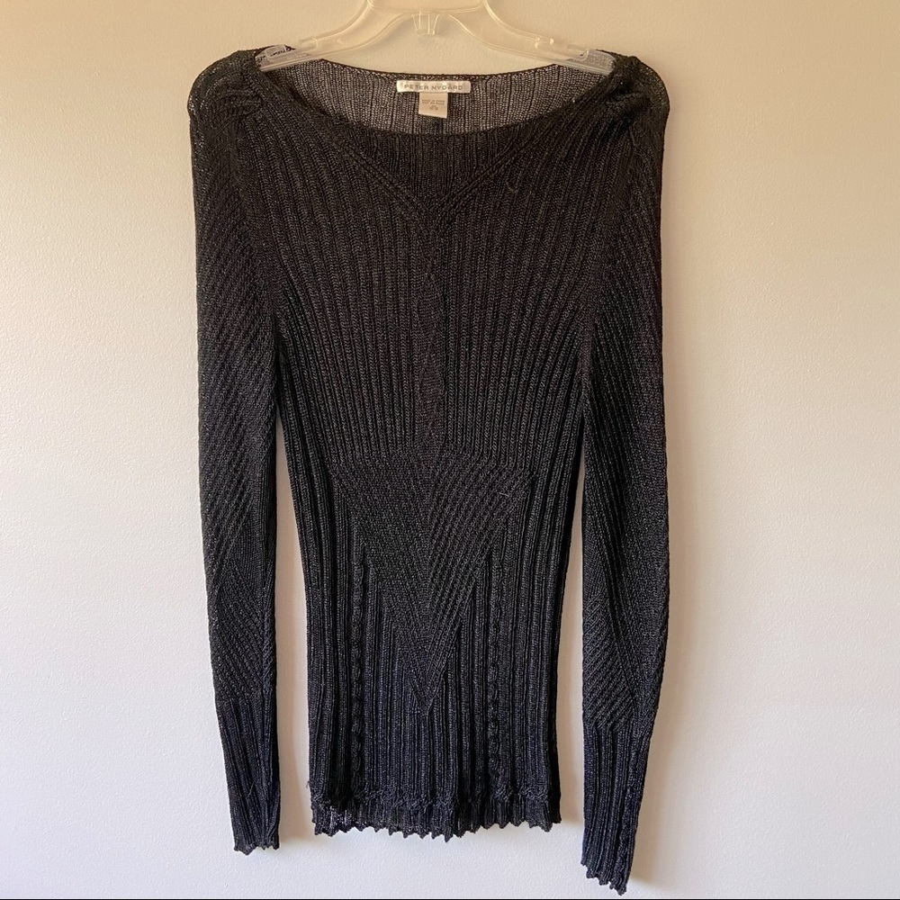 Shimmery stretchy black knit by Peter Nygard - size M